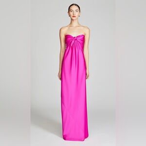 Halston Vibrant Pink Strapless Gown